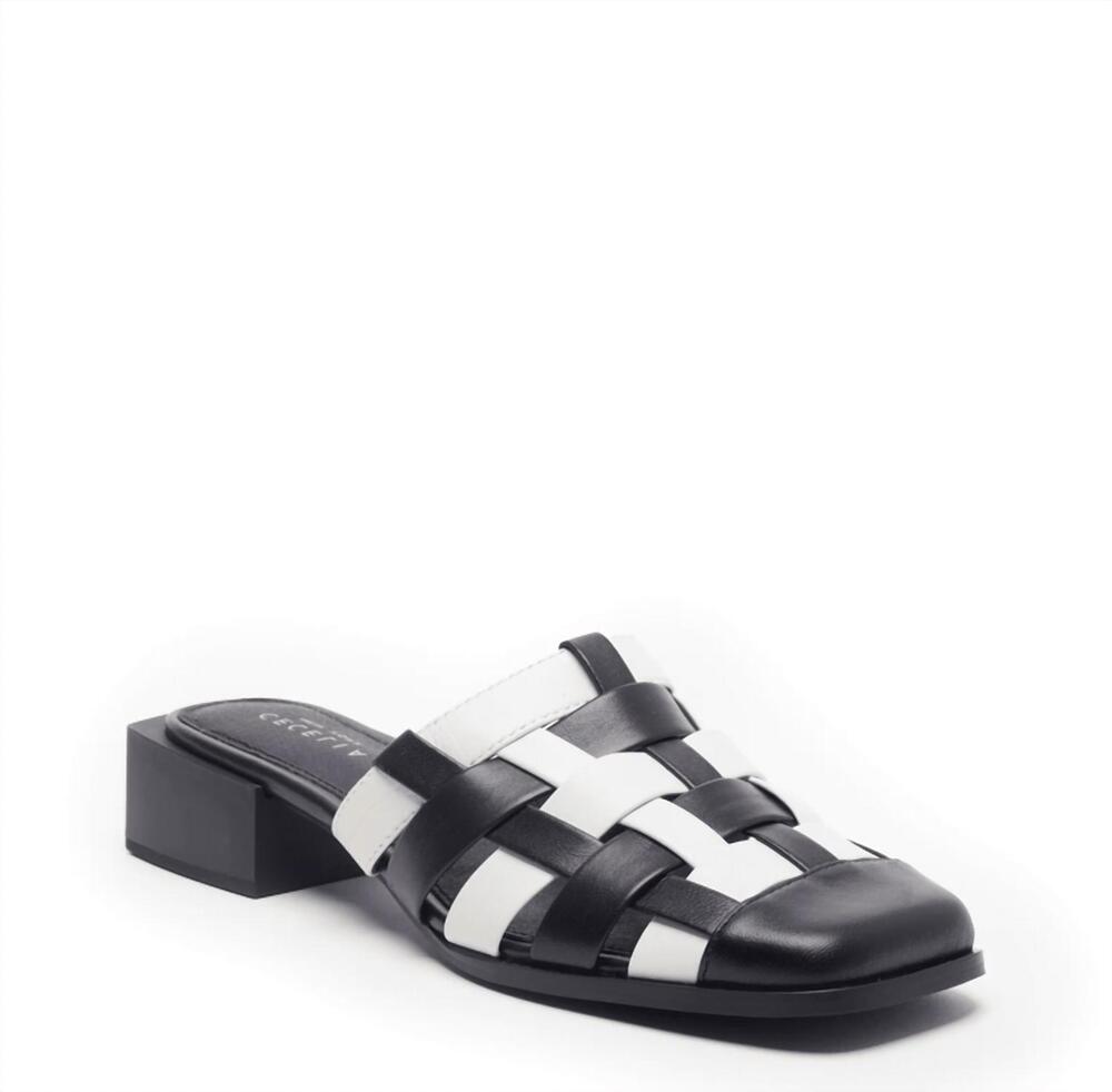 NEW CECELIA NEW YORK women's webber sandals in white/black